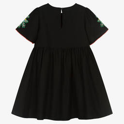 Stella McCartney Kids-Черное платье с вышитыми желудями | Childrensalon Outlet