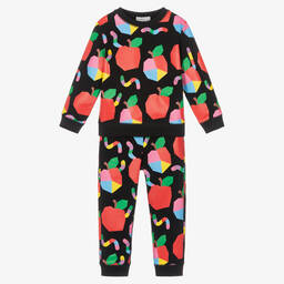 Stella McCartney Kids-Черный спортивный костюм из хлопка для девочек | Childrensalon Outlet