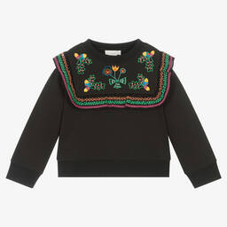 Stella McCartney Kids-Черный свитшот с вышитыми желудями | Childrensalon Outlet