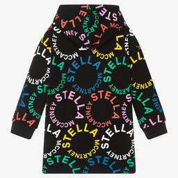 Stella McCartney Kids-Girls Black Hooded Cotton Dress | Childrensalon Outlet
