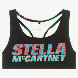 Stella McCartney Kids-Girls Black Logo Sports Top | Childrensalon Outlet