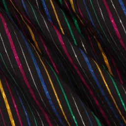 Stella McCartney Kids-Черное платье с люрексом в полоску для девочек | Childrensalon Outlet