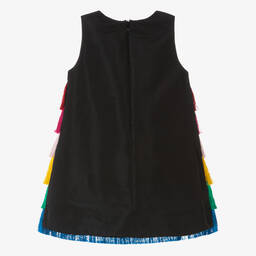 Stella McCartney Kids-فستان لون أسود بطبقات ملونة | Childrensalon Outlet