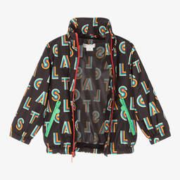 Stella McCartney Kids-Girls Black Rainbow Print Raincoat | Childrensalon Outlet