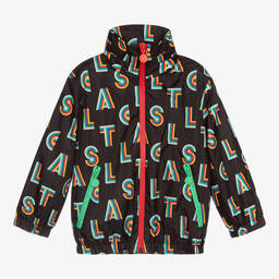 Stella McCartney Kids-Girls Black Rainbow Print Raincoat | Childrensalon Outlet