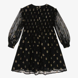 Stella McCartney Kids-Girls Black Silk Chiffon Dress | Childrensalon Outlet