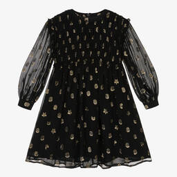 Stella McCartney Kids-Girls Black Silk Chiffon Dress | Childrensalon Outlet