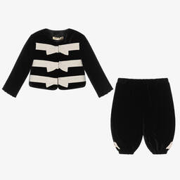 Stella McCartney Kids-Черный бархатный топ и штанишки для девочек | Childrensalon Outlet