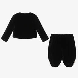 Stella McCartney Kids-Черный бархатный топ и штанишки для девочек | Childrensalon Outlet