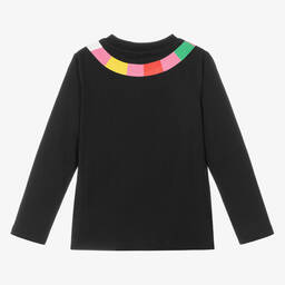 Stella McCartney Kids-توب قطن عضوي جيرسي لون أسود للبنات | Childrensalon Outlet