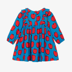 Stella McCartney Kids-Girls Blue Apple Print Dress | Childrensalon Outlet