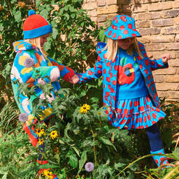 Stella McCartney Kids-تنورة فيسكوز صديق للبيئة لون أزرق وأحمر | Childrensalon Outlet