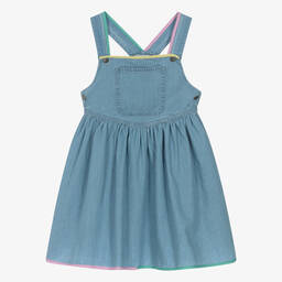 Stella McCartney Kids-Girls Blue Chambray Dungaree Dress | Childrensalon Outlet