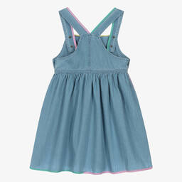 Stella McCartney Kids-Girls Blue Chambray Dungaree Dress | Childrensalon Outlet