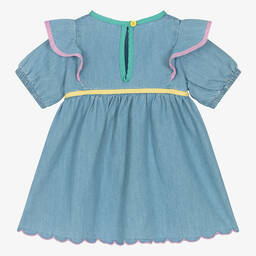 Stella McCartney Kids-Girls Blue Cotton Chambray Dress | Childrensalon Outlet