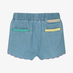 Stella McCartney Kids-Girls Blue Cotton Chambray Shorts | Childrensalon Outlet