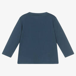 Stella McCartney Kids-Синий хлопковый топ с цветком для девочек | Childrensalon Outlet
