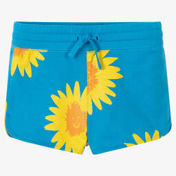 Stella McCartney Kids-Girls Blue Cotton Shorts | Childrensalon Outlet