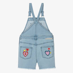 Stella McCartney Kids-Girls Blue Denim Badges Dungarees Shorts | Childrensalon Outlet