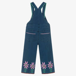 Stella McCartney Kids-Girls Blue Denim Flower Dungarees | Childrensalon Outlet