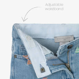 Stella McCartney Kids-Girls Blue Embroidered Denim Shorts | Childrensalon Outlet
