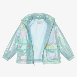 Stella McCartney Kids-Голубая куртка с эффектом металлик для девочек | Childrensalon Outlet
