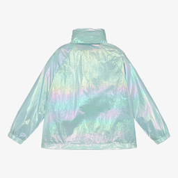 Stella McCartney Kids-Голубая куртка с эффектом металлик для девочек | Childrensalon Outlet