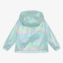Stella McCartney Kids-Голубая куртка с эффектом металлик для девочек | Childrensalon Outlet