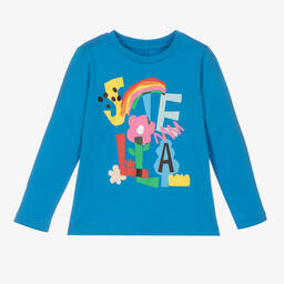 Stella McCartney Kids-Голубой топ из органического хлопка для девочек | Childrensalon Outlet