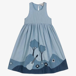 Stella McCartney Kids-Girls Blue Organic Denim Dress | Childrensalon Outlet
