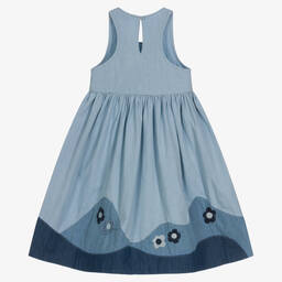Stella McCartney Kids-Girls Blue Organic Denim Dress | Childrensalon Outlet