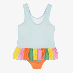 Stella McCartney Kids-Голубой купальник с попугаями (UPF50+) | Childrensalon Outlet
