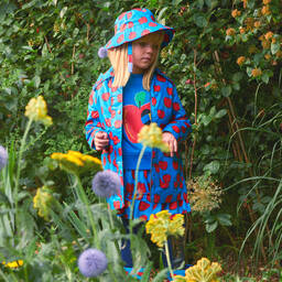 Stella McCartney Kids-Girls Blue & Red Apple Raincoat | Childrensalon Outlet