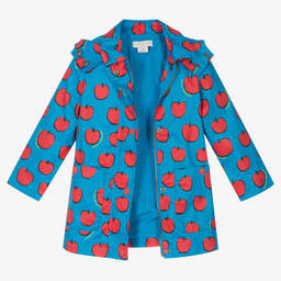 Stella McCartney Kids-Girls Blue & Red Apple Raincoat | Childrensalon Outlet