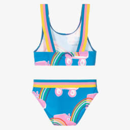 Stella McCartney Kids-Girls Blue Roller Skate Print Bikini (UPF50+) | Childrensalon Outlet