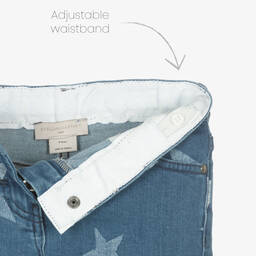Stella McCartney Kids-Girls Blue Star Print Denim Shorts | Childrensalon Outlet