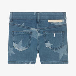 Stella McCartney Kids-Girls Blue Star Print Denim Shorts | Childrensalon Outlet
