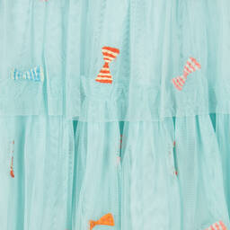 Stella McCartney Kids-Girls Blue Tulle Bows Dress | Childrensalon Outlet