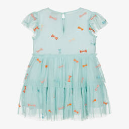 Stella McCartney Kids-Girls Blue Tulle Bows Dress | Childrensalon Outlet