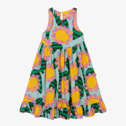 Stella McCartney Kids-Girls Blue Viscose Sunflower Dress | Childrensalon Outlet
