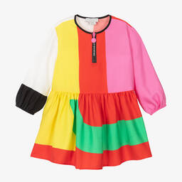 Stella McCartney Kids-Girls Colourblock Logo Dress | Childrensalon Outlet