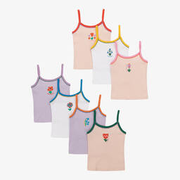 Stella McCartney Kids-Girls Colourful Cotton Vests (7 Pack) | Childrensalon Outlet