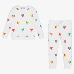 Stella McCartney Kids-Спортивный костюм с разноцветными сердечками | Childrensalon Outlet