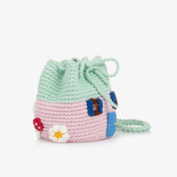 Stella McCartney Kids-Girls Cottage-Inspired Pink Knit Bag | Childrensalon Outlet