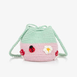 Stella McCartney Kids-Girls Cottage-Inspired Pink Knit Bag | Childrensalon Outlet
