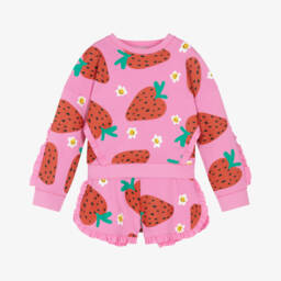 Stella McCartney Kids-Костюм из хлопка цвета ягодный для девочек | Childrensalon Outlet