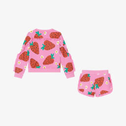 Stella McCartney Kids-Костюм из хлопка цвета ягодный для девочек | Childrensalon Outlet