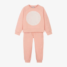 Stella McCartney Kids-Girls Cotton Pink Logo Jogger Set | Childrensalon Outlet
