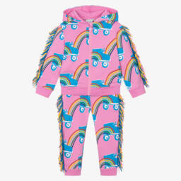 Stella McCartney Kids-Girls Cotton Pink Skating Tracksuit | Childrensalon Outlet