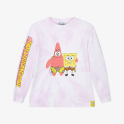 Stella McCartney Kids-بلوزة قطنية للبنات بطبعة سبونج بوب بتصميم تاي داي | Childrensalon Outlet